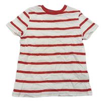 Bílo-červené pruhované tričko zn. M&S