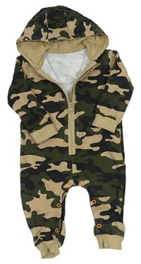 Béžovo-khaki army tepláková kombinéza s kapucí zn. Pep&Co