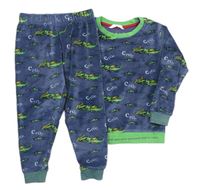 Modrošedé plyšové pyžamo - Velikananánský krokodýl zn. M&S