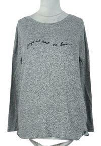 Dámský šedý melírovaný lehký svetr s nápisem zn. River Island 