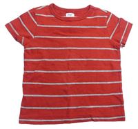 Červeno-šedé pruhované tričko zn. F&F