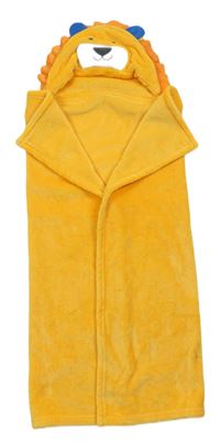 Oranžová chlupatá deka s kapucí - lvček