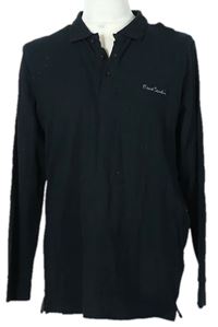 Pánské černé triko s límečkem zn. Pierre Cardin 
