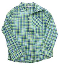 Bílo-zeleno-tmavomodrá kostkovaná košile zn. H&M