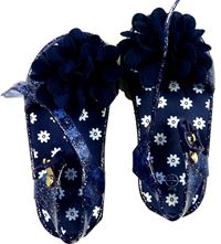 Fialové květované sandálky 