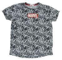 Bílo-černé tričko s logem zn. Marvel