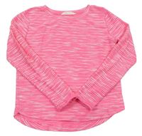 Růžovo-bílé melírované pletené triko zn. H&M