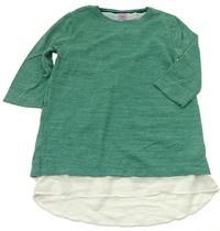 Zelené úpletové tričko s volánkem zn. F&F