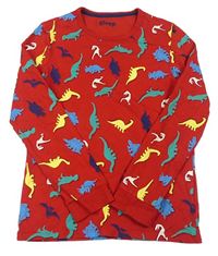 Červené pyžamové triko s dinosaury zn. M&S