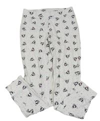 Bílé puntíkované pyžamové kalhoty s pejsky zn. H&M