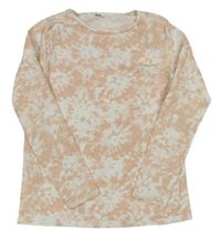 Růžovo-bílé batikované triko zn. H&M