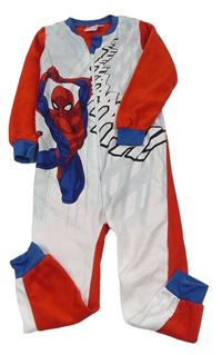 Červeno-bílo-světlemodrý fleecový overal Spiderman zn. Marvel