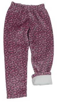 Růžové vzorované chlupaté domácí kalhoty zn. Topolino
