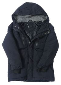 Černá šusťáková zimní bunda s kapucí  