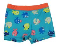 Modro-barevné nohavičkové plavky s rybkami zn. Miniclub