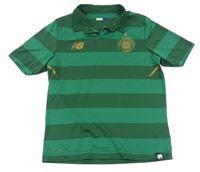 Tmavozeleno-khaki pruhovaný funkční fotbalový dres Celtic zn. new balance