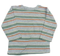 Šedo-zeleno-oranžové pruhované triko zn. Matalan