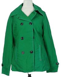 Dámský zelený plátěný jarní krátký kabát zn. S. Oliver 