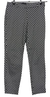 Dámské černo-bílé vzorované crop kalhoty zn. H&M