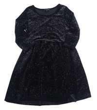 Černé třpytivé sametové slavnostní šaty zn. Matalan