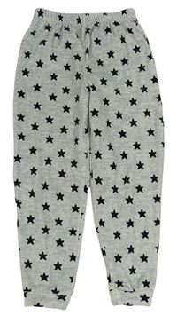 Šedé melírované plyšové pyžamové kalhoty s hvězdičkami zn. PRIMARK
