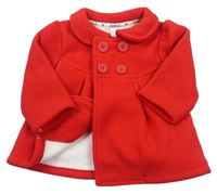 Červený fleecový zateplený kabát zn. Debenhams