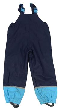 Tmavomodro-modré nepromokavé podšité laclové kalhoty zn. X-Mail