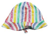Bílo-barevný pruhovaný bavlněný klobouk zn. F&F
