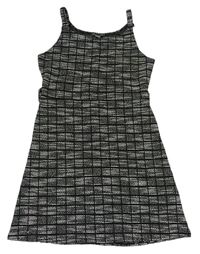 Černo-bílé kostkované třpytivé šaty zn. Primark