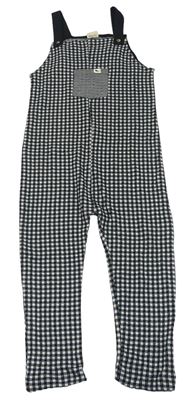Černo-bílé kostkované úpletové laclové kalhoty s ptáčkem zn. Turtledove London