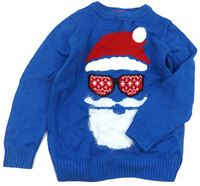 Modrý vánoční svetr se San tou zn. Next 
