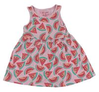 Růžové bavlněné šaty s melouny zn. F&F