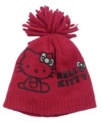 Rubínová čepice s Hello Kitty zn. Sanrio vel.104-128