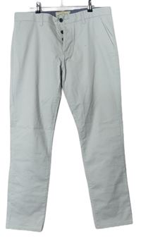 Pánské šedé plátěné chino slim kalhoty zn. Next vel. 34R 