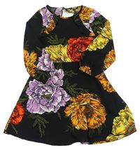 Černo-barevné květované šaty s volánky zn. River Island 