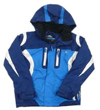 Modro-bílá šusťáková lyžařská funkční bunda s kapucí zn. Trespass