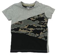Šedo-army-černé tričko zn. Matalan