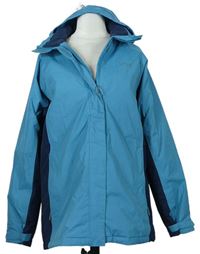 Dámská modro-tmavomodrá šusťáková outdoorová zimní bunda s kapucí zn. Regatta 
