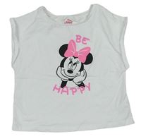 Bílé crop tričko s Minnií zn. Disney