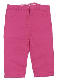 Růžové plátěné capri kalhoty zn. Tu 