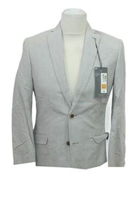 Pánské šedé pruhované lněné sako zn. M&S 