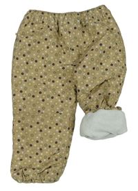 Béžové šusťákové podšité kalhoty s hvězdičkami zn. Ergee