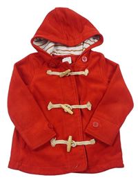 Červený fleecový kabát s kapucí zn. Next