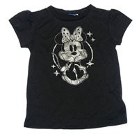 Černé třpytivé tričko s Minnie zn. Disney