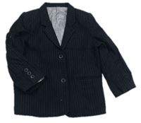 Černo-šedé pruhované vlněné sako zn. M&S