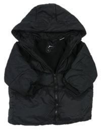 Černá šusťáková zimní bunda s kapucí zn. Zara