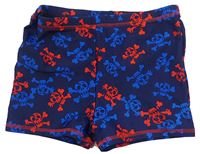 Modré chlapecké nohavičkové plavky s lebkami zn. F&F