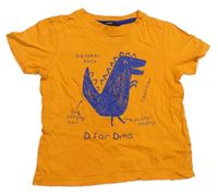Oranžové tričko s dinosaurem zn. George
