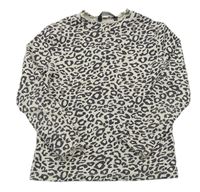 Krémové žebrované triko s leopardím vzorem zn. George