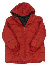 Červená šusťáková zimní bunda s kapucí zn. River Island